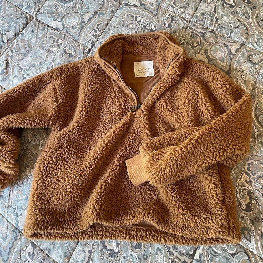Altar'd State Teddy Fleece Pullover - size S